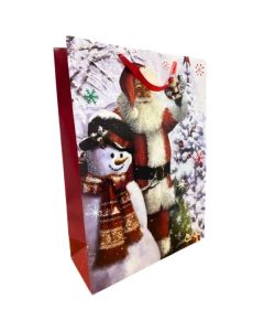 Santa & Snowman Mini Jumbo Gift Bags Pk12 Tulip